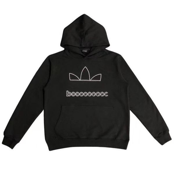 

designer hoodie bale and adi warm hooded hoodies sweater suit mens womens fashion streetwear pullover sweatshirts loose lovers, Black