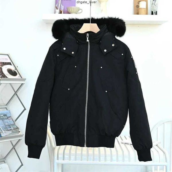 

winter fourrure parka homme jassen chaquetas outerwear wolf fur hooded manteau wyndham canada down jacket coat hiver doudoune9ur1, Black