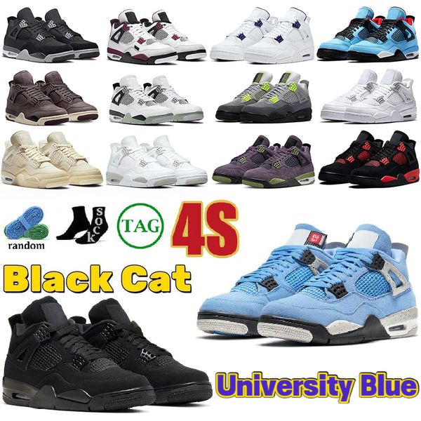 

basketball shoes jumpman 4 4s retro mens women university blue red thunder military black cat midnight navy ma maniere violet ore white oreo