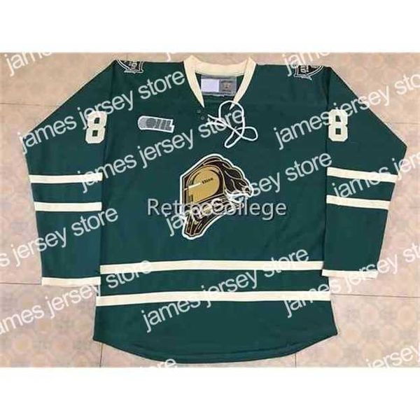 

college hockey wears nik1 london knights #88 patrick kane green hockey jersey embroidery stitched customize any number and name jerseys, Black