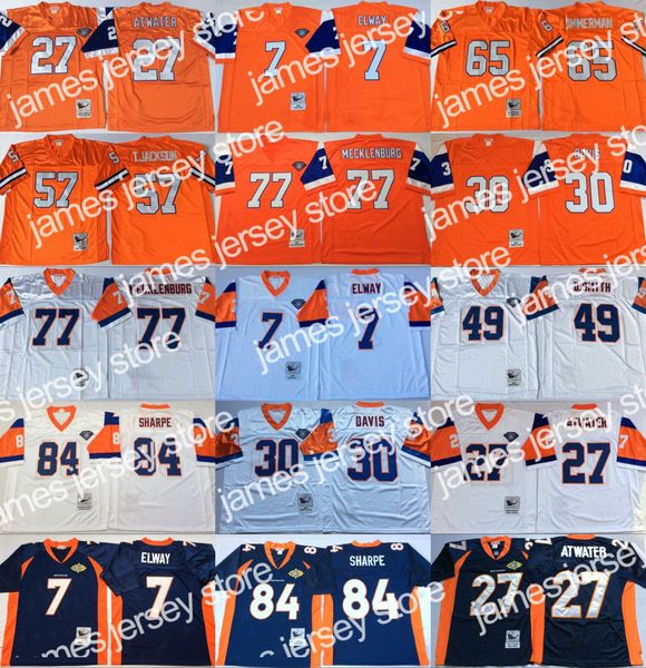 

football jerseys men football 77 karl mecklenburg jerseys 57 tom jackson 65 gary zimmerman 49 dennis smith m n blue orange white, Black;red