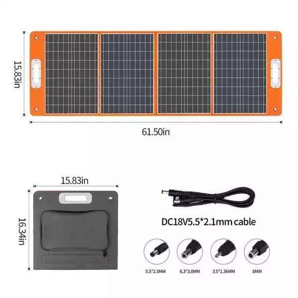 

usb charger lightweight 3 folds 110v 220v outdoor camping 100w portable solar panel for portable power station