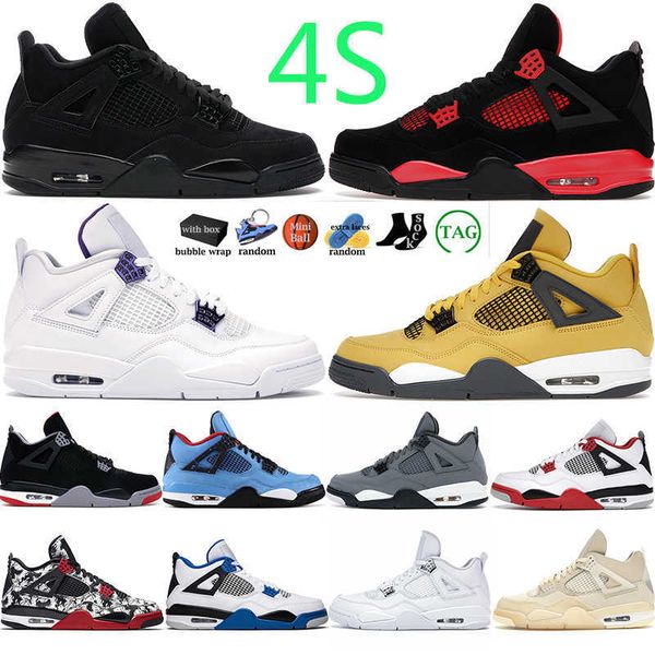 

jumpman 4 4s outdoor shoes s 4 men women red thunder black cat bred university blue sail cool grey metallic mens trainers sport