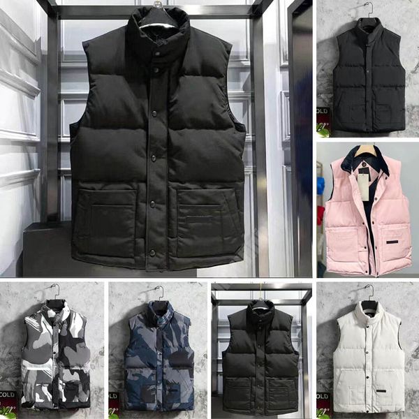 

2022 canadian usa winter outdoor popularity mens down vests luxury bodywarmer fashion jackets womens gilet designer coat male hhh, Black