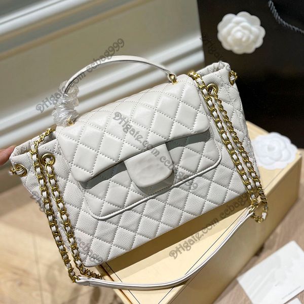 

22s jumbo flap french women totes bags shiny calfskin designer white pink black luxury handbags commute outdoor packs gold hardware sacoche