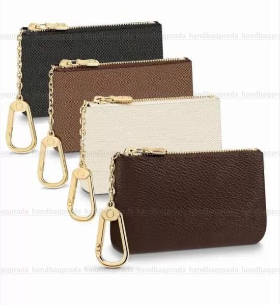 

genuine leather holder luxury designer purse fashion womens men purses mens key ring credit card coin mini wallet bag 6719815, Red;black
