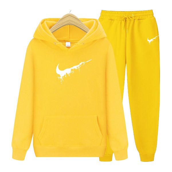 

2 piece set casual hoodies sweatshirt sweatpants suit teens sports print jogging s-3xl clothing printed sportswear, Gray