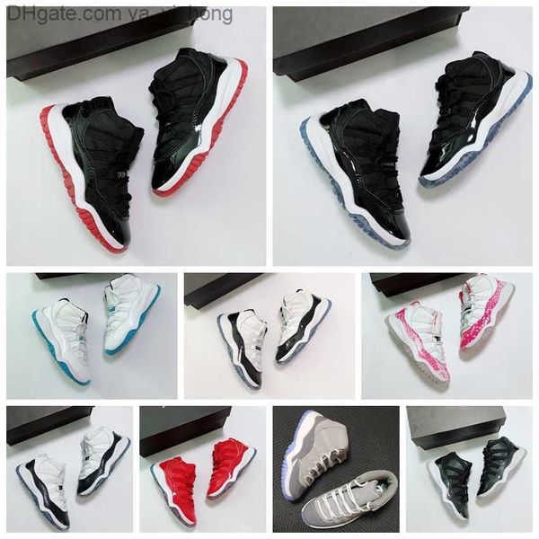 

infant designer kids shoes td cool grey 11 xi sneaker concord space jam metallic silver pink jumpman snakeskin bred legend blue children yay, Black