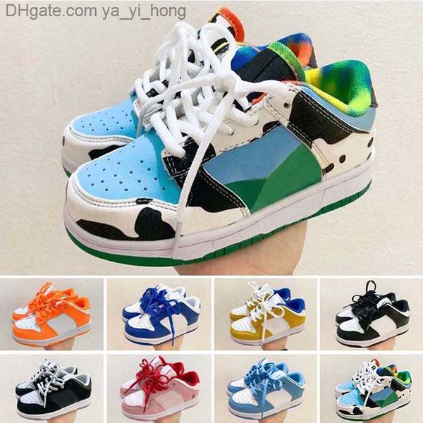 

2022 childrens kids trainer shoes for boy girl sports chunky dunks low cows trainers boys girls athletic outdoor sneakers children eur 25-35, Black
