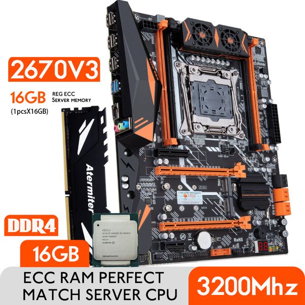 

x99 bd4 motherboard combo kit set 2011-3 xeon e5 2670 v3 1x16gb 3200mhz ddr4 ram reg ecc memory nvme usb3.0