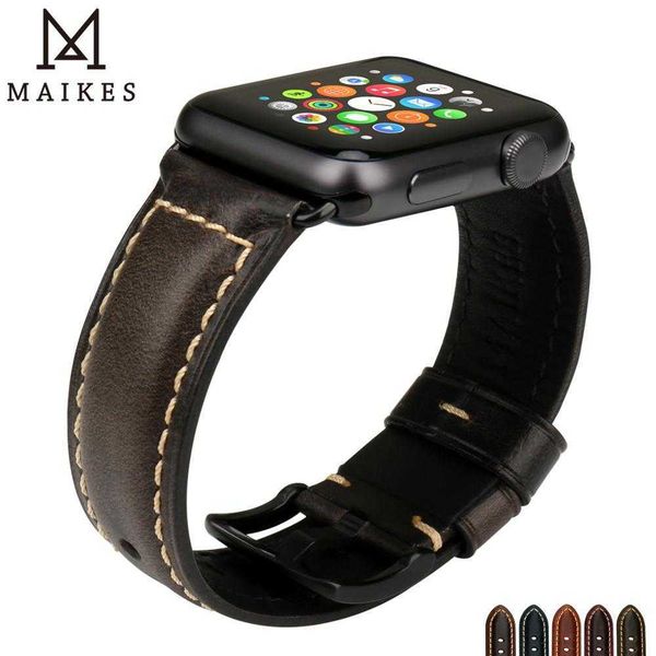 

watch bands leather strap for apple watch band 44mm 40mm 45mm 41mm 38mm 42mm single tour watchband bracelet iwatch series 5 4 3 6 se 7 band, Black;brown