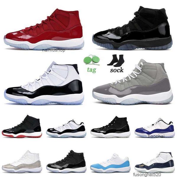 

2023 jumpman 11 11s xi basketball shoes cap and gown university blue low unc bred kegend tgeorgerown varsity red jorden trainers sneakers jo, Black