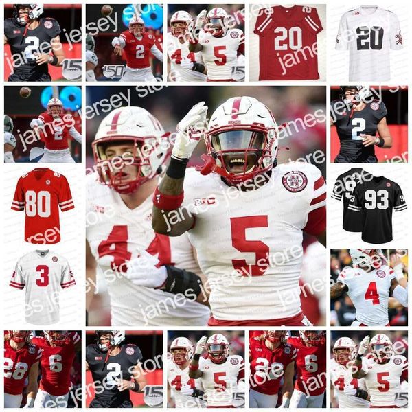

football jerseys nebraska cornhuskers football 11 casey thompson anthony grant trey palmer isaiah garcia-castaneda ajay allen nate boerkirch, Black;red