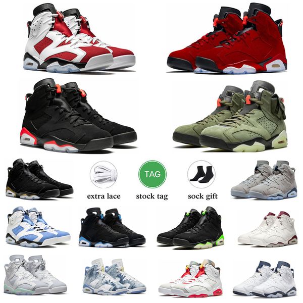 

jumpman retro 6 6s basketball shoes unc university blue black infrared white acid wash denim metallic silver sneakers outdoor sports trainer