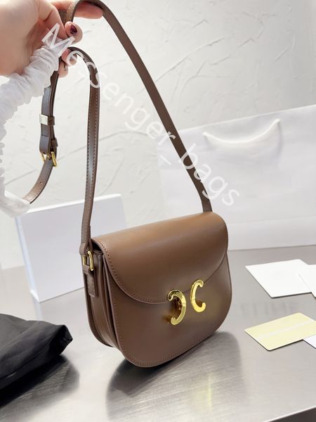 

luxury designer triomphe besace shoulder bag women's genuine leather flap crossbody bags evening handbag card holder with box 21x14cm