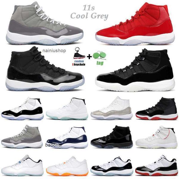 

2023 discount 11s cool grey basketball shoes men women jumpman 11 jubilee 25th anniversary bred concord 45 prom night legend blue mens train, Black