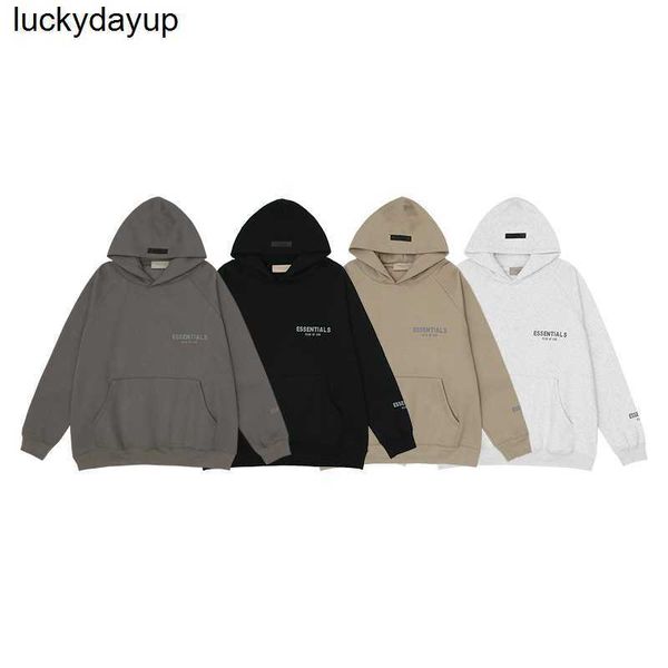 

men's hoodies designer sweatshirts thread essential classic small letter plush fashion brand loose hoodie, Black