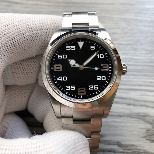 

mens watch air king 40mnm selling stainless steel sapphire glass mirror automatic mechanical wristwatches standard for successful men wristw, Slivery;brown