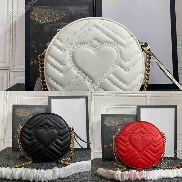 

shoulder bags gbag quilted heart designer bags circular women leather handbag round wallet fashion classic chain crossbody messenger solid66