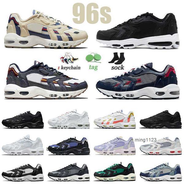 

2023 96 96s running shoes size 36-45 men beach blackened blue summer pastels triple black sport red white midnight navy women n6re