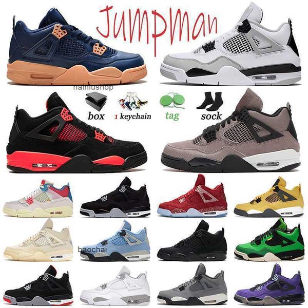 

2023 outdoor 4 jumpman columbia ii basketball shoes canvas 4s oklahoma sooners sports sneakers red thunder women white oreo taupe haze milit, Black
