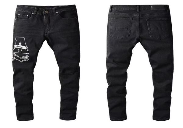 

summer popular mens jeans hiphop zipper hole washed jean am pant men designer clothes cool guy denim man jeans embroidery biker p1944186, Blue