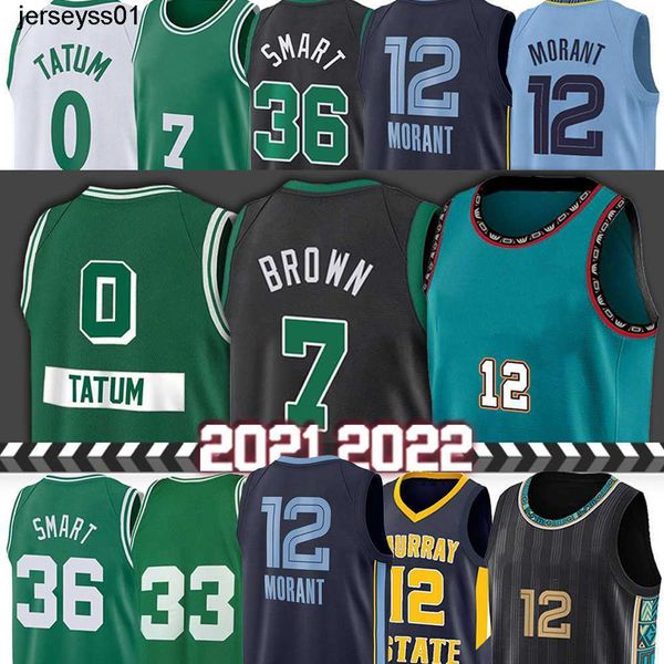 

ja 12 morant men basketball jerseys 0 jayson 7 jaylen tatum brown 36 marcus 33 larry smart stitched jerseys, Black;red