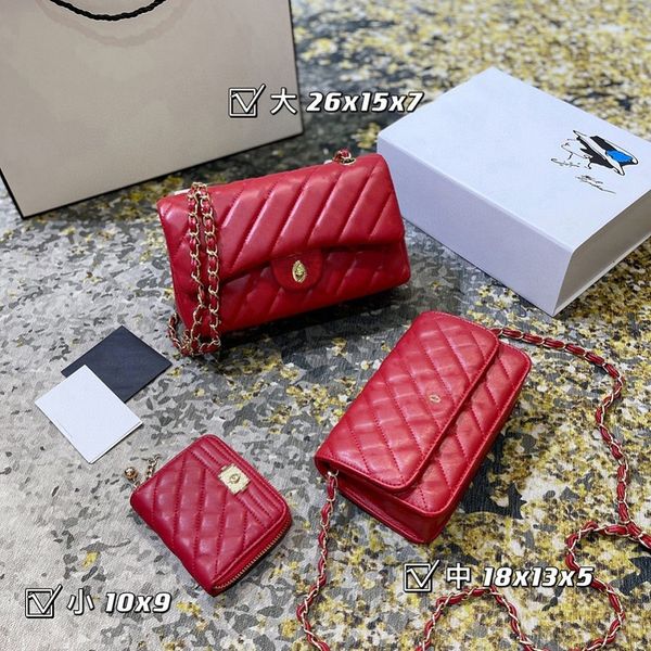 

designer three-piece bag totes luxury brand purse single zipper wallets women handbags tote real leather bags lady plaid purses duffle lugga