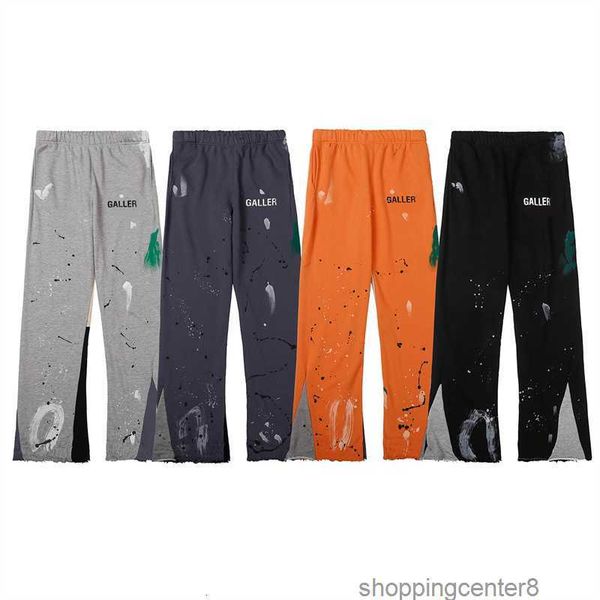 

men pants galleries sweatpants dept speckled letter print men's women's couple loose versatile casual straight9bbe, Black