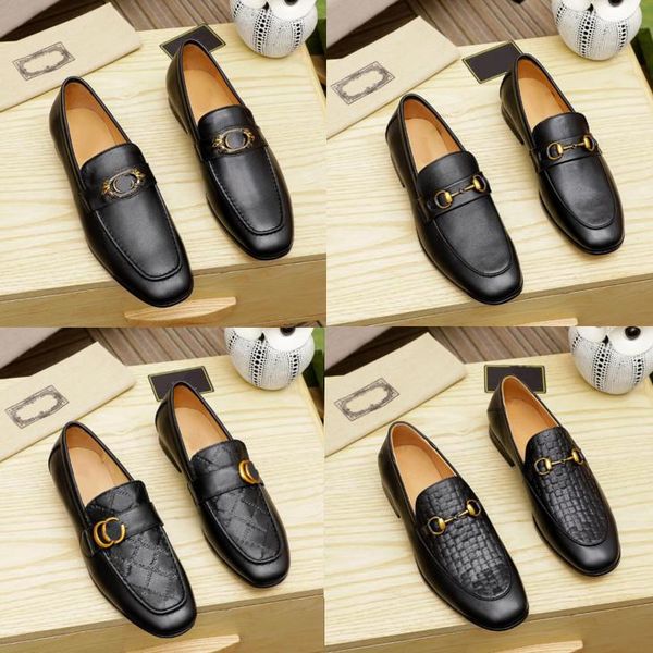 

men loafers luxurious designers shoes genuine leather brown black mens casual designer dress shoes slip on wedding shoe with box 38-45n