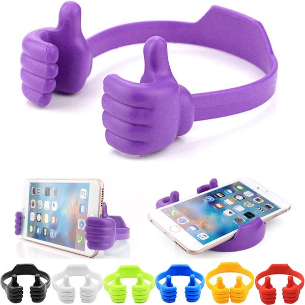 

Thumbs-up Cell Phone Holder Adjustable plastic Phone Stand Multi Colors Portable Desktop Stand for iPhone Xiaomi Samsung, Red