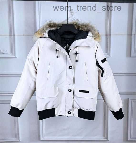 

canada men's down parkas canadian goose women jackets wolf fur collar feather -filled hoodie stylist windbreaker winter coats for femal, Black