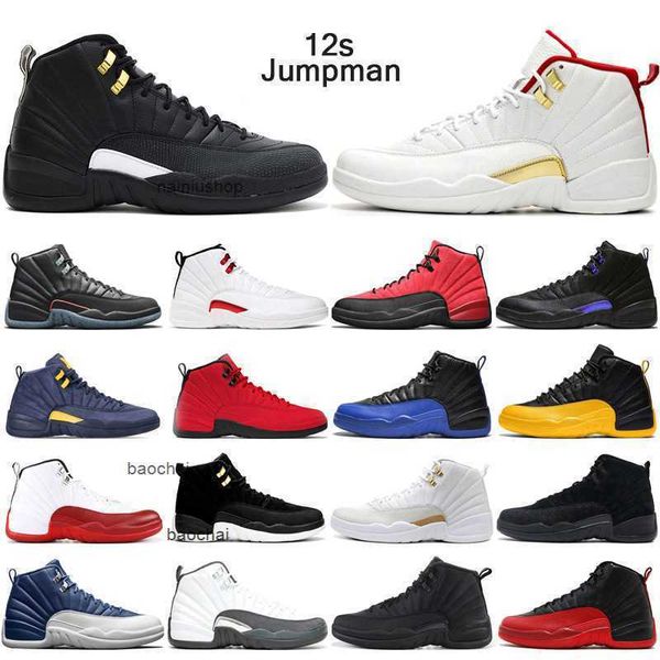 

2023 ale jumpman 12s basketball shoes 12 utility reverse flu game dark concord university blue cherry master mens trainers sport sneaker jor, Black