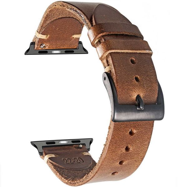 

watch bands hemsut compatible with apple watch band horween leather watch strap for iwatch 42mm44mm45mm 38mm40mm41mm for series7 6 5 t221213, Black;brown