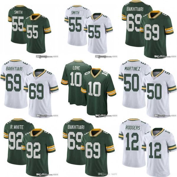 

football jerseys green bay''packers''men women youth 12 aaron rodgers 28 aj dillon 69 david bakhtiari 92 reggie white 10, Black;red