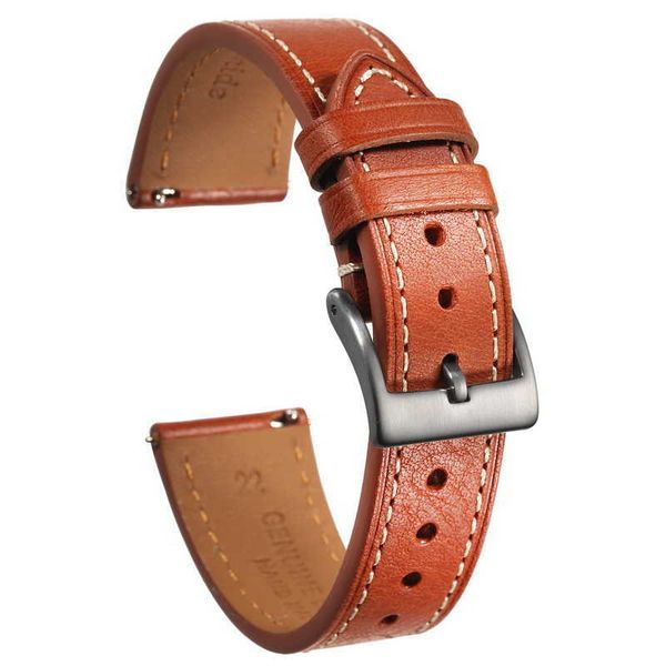 

watch bands hemsut italy genuine cow leather watch band for man vintage soft wrap handmade leather watch straps quick release 22mm18mm20mm t, Black;brown