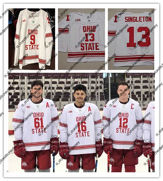 

college hockey wears ohio state buckeyes stitched college hockey jersey mason jobst tanner laczynski austin pooley ronnie hein carson meyer, Black