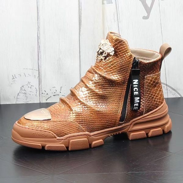 

new martin ver high end boots anti-wrinkle gang wedding shoes punk comfort shoe chaussure homme cowboy motorcycle work safet boot, Black