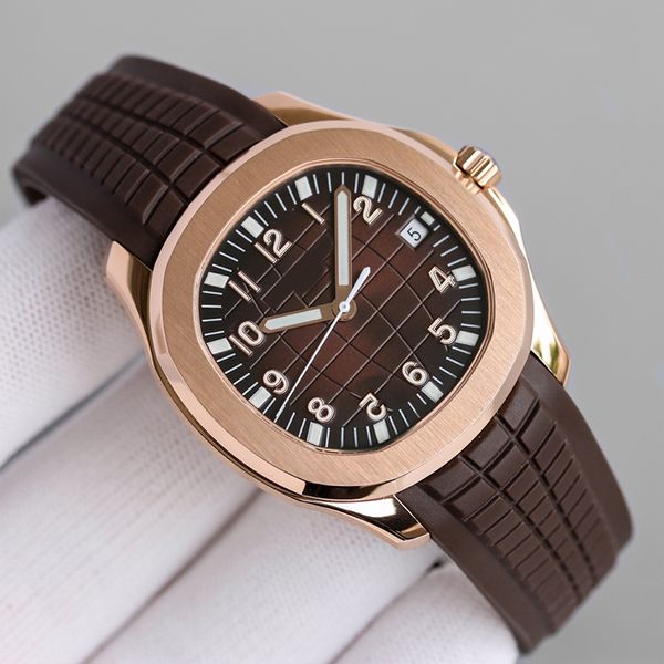 

ST9 men's watch dark brown dial 40mm sapphire crystal glass folding clasp Arabic numeral bar time mark fully automatic machine Montre De Luxe, Waterproof