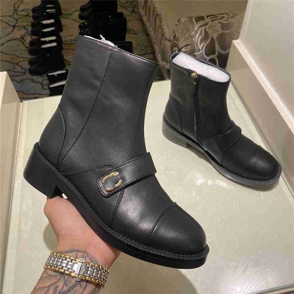 

luxury design boots channel fashion women retro decoration winter warm snow non slip high heel martin knight tassel casual socks boots 07-01, Black