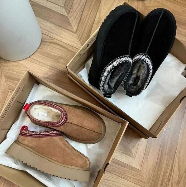 

designer women snow boots warm platform australian boot indoor australia tazz slipper house shoe winter lazy fur booties, Black