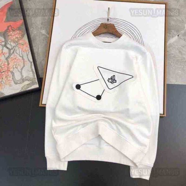 

men's hoodies sweatshirts designer luxury prad classic hoodie sweater mens and womens triangular print for busy office workers casual c, Black