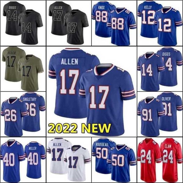 

josh allen stefon diggs von miller football jerseys gabriel davis dawson knox nyheim hines kaiir elam matt milano khalil shakir isaiah mcken, Black;red