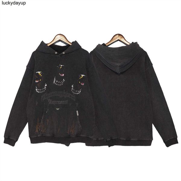 

men's hoodies designer sweatshirts hound print hoodie men's women's loose sweater fashion brand hoodie, Black
