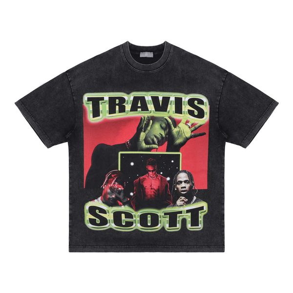 

t-shirt men tee fashion tras outwears sco designer loose high street rock hip hop rapper print wash short sleeve czq0, White;black