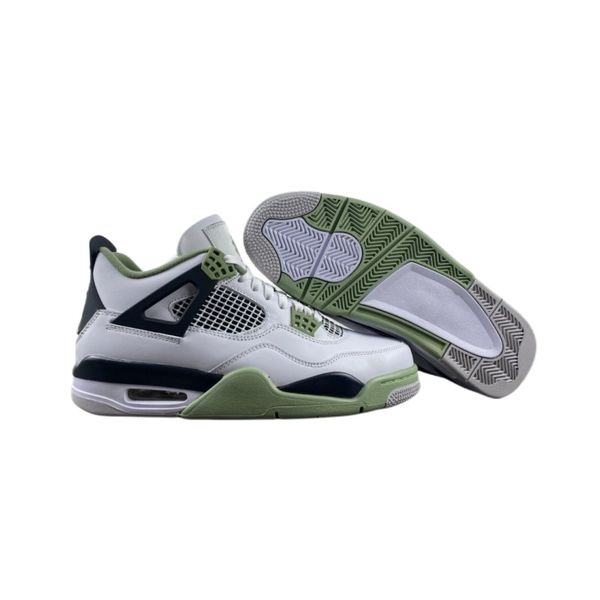 

men basketball shoes jumpman 4 4s sneaker wmns seafoam white grass green black