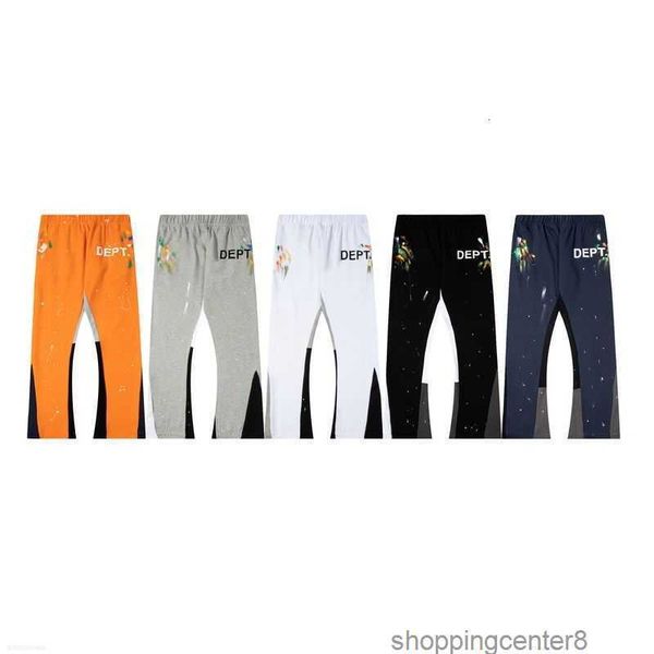 

men's pants galleries dept designer sweatpants sports 7216b painted flare sweat pant fashion brand splicing hand-painted printed high k, Black