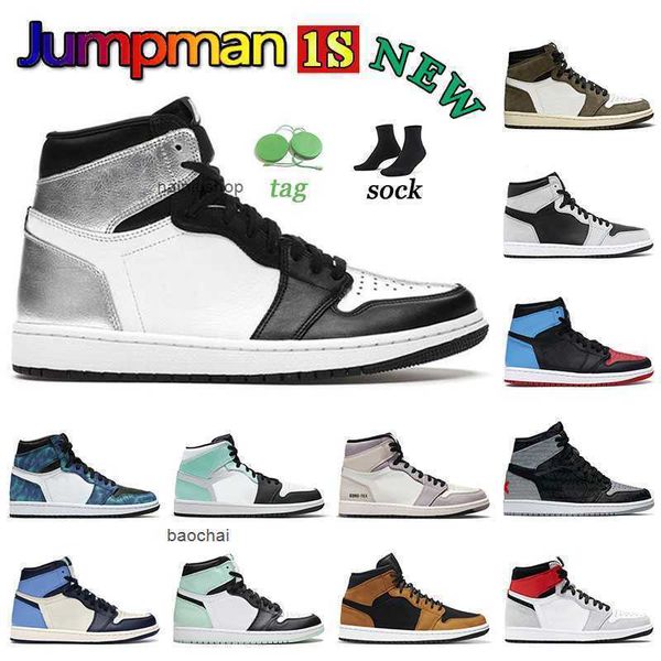 

2023 fashion glitter sliver grey toe 1s jumpman 1 basketball shoes black suede twist wolf grey aluminum unc to chicago hyper royal olive aur