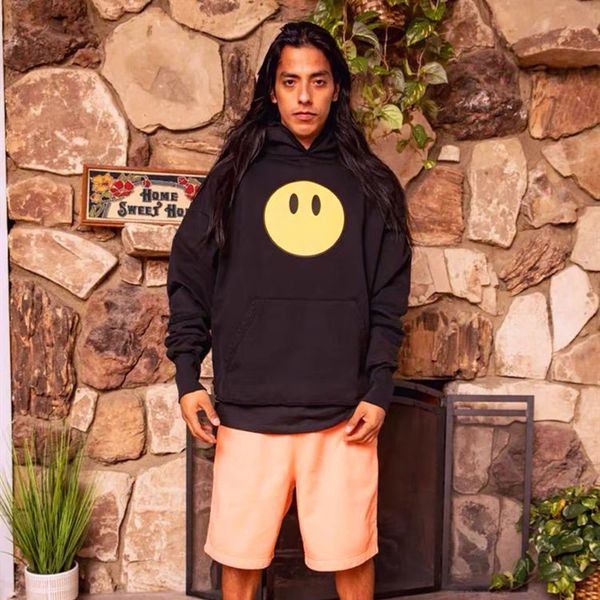 

22fw men's women cute cartoon printing hoodies classic autumn winter pullover broken bottom sweater fashion casual street hooded sweats, Black