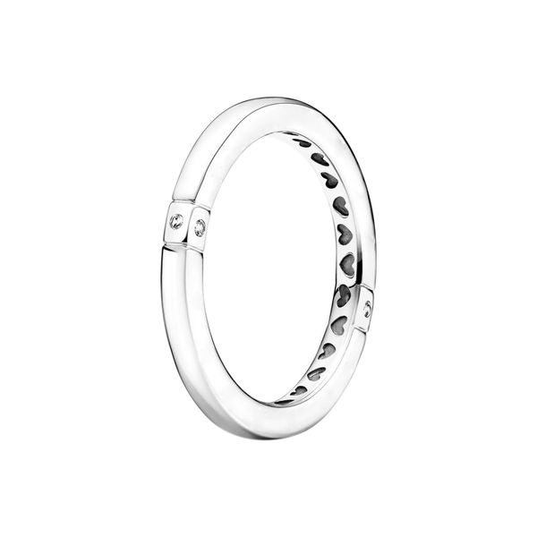

925 sterling silver logo hearts ring with original box for pandora wedding party jewelry for women men rose gold engagement rings girlfriend, Slivery;golden